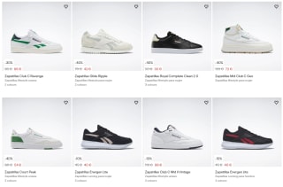 20% dto en todo y hasta 60% dto en el outlet de Reebok