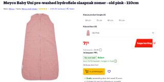 Meyco Baby Hydrofiele Slaapzak – 110 cm – Old Pink voor €7,01 bij Bol