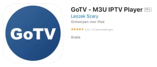 GoTV IPTV Player tijdelijk gratis in de app store