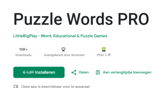 Puzzle Words PRO voor Android Gratis