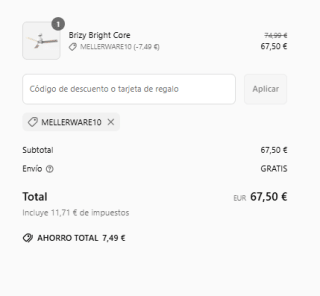 Mellerware Ventilador de Techo con Mando a Distancia Brizy!. 45 W. 6 Velocidades. Ultra silencioso por 67,50€