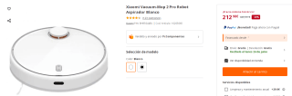 Robot Aspirador Xiaomi Vacuum-Mop 2 Pro por 212.98€