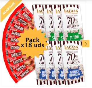Pack Chocolates Lacasa + Barritas Snacks Leche a 8,99€