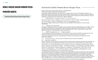 Gratis 1 porción familiar de pizza Doble Cheese Bacon Burger Pizza Papa John's este 11 de octubre con Papajohns