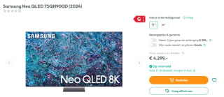 Samsung Neo QLED QN900D 75" Zwart voor €4.299 bij Art& Craft