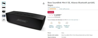 Altavoz Bose Soundlink Mini II SE por $3,042 en Amazon