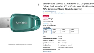 SanDisk Ultra Eco 512GB USB-A voor €33,99 bij Amazon