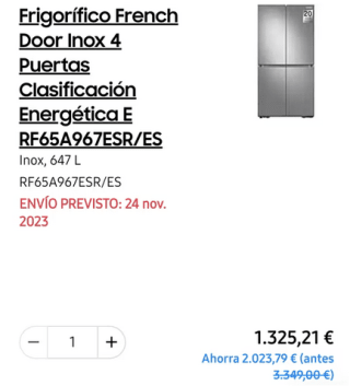 Frigorífico French Door Inox 4 Puertas RF65A967ESR/ES por 1.325,21€