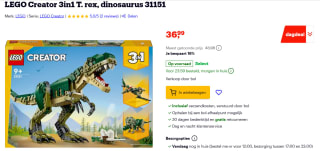 LEGO Creator 3in1 T. rex voor €36,99 bij Bol