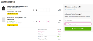 Tot 45% stapelkorting op beddengoed bij Leen Bakker