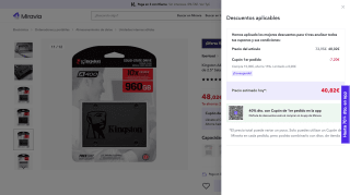 Kingston A400 SSD 960GB por 40,82€