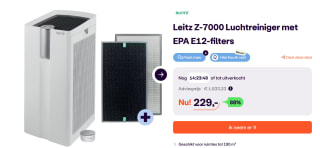 Leitz Z-7000 Luchtreiniger met EPA E12-filters voor ruimtes tot 190 m² voor €229 bij Ibood