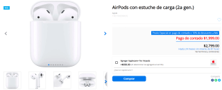 AirPods 2da Gen con Estuche por $1,799 en iShop Mixup con cupón Mercado Pago