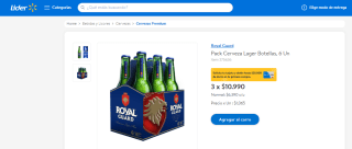 3 Packs de cerveza Royal Guard de 6 unidades c/u por $10.990