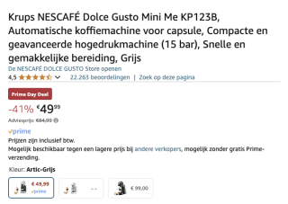 NESCAFÉ Dolce Gusto Mini Me voor 25 euro dmv cashback