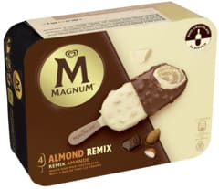 2 pakken Magnum Almond Remix 4x88ml voor €3,99 bij Butlon