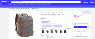 Sac à Dos - Easyjet - Gris/Burn - 20L - 40x25x20cm - Ordinateur Portable à 39,99€