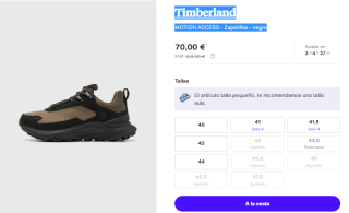 Zapatillas de Hombre Timberland MOTION ACCESS por 70€