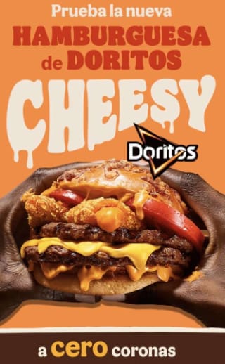 Hamburguesa Doritos Cheesy gratis cuentas seleccionadas