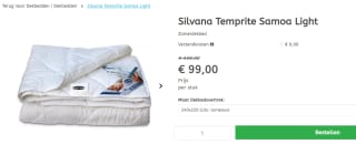 Silvana Temprite Samoa Light Zomerdekbed voor €99 bij Megabed