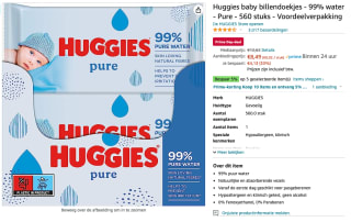 10x Huggies Billendoekjes Natural Care 10x56=560 doekjes voor €7,99 bij Amazon