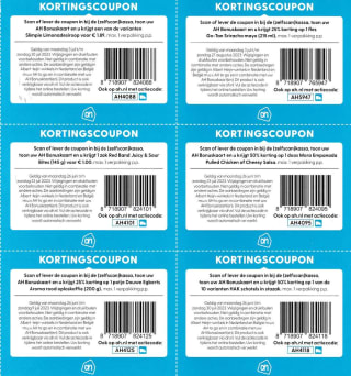 Diverse Albert Heijn kortingscoupons van juli/augustus 2023