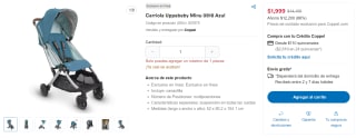 Carriola Uppababy Minu 0818 Azul por $1,999 en Coppel