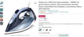 Philips Azur 7000 series stoomstrijkijzer DST7020/20 voor €54,99 bij Amazon NL