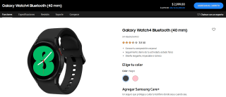 Samsung Watch 4 a $2,999 en Samsung Store