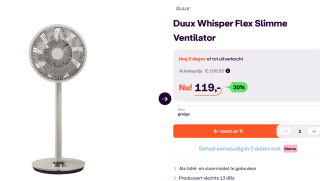 Duux Whisper Flex Smart Fan White voor €119 bij ibood