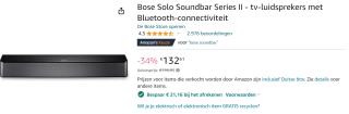 Bose Solo Soundbar Series II TV speakers bij Amazon.de voor €111,45