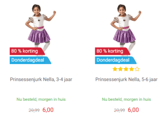 Prinsessenjurk Nella voor €6 bij Lobbes