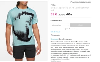 Camiseta de Hombre Nike Dri-Fit ADV Run Division por 31€