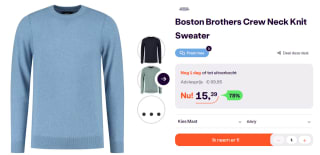 Boston Brothers Crew Neck basic sweater voor €15,39 bij Ibood