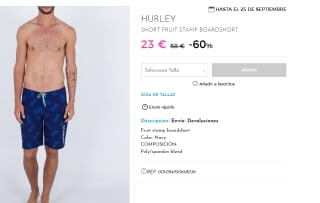 Bañador para Hombre Hurley FRUIT STAMP por 23€