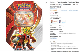 Pokémon - Scarlet & Violet - Paradox Destinies Tin - Gouging Fire - Trading Cards voor €19,89 bij Amazon