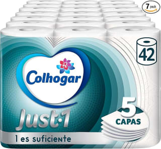 42 rollos Colhogar Just 1 Papel Higiénico Extra Absorbente de 5 Capas por 19,17€