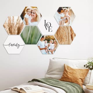 Hexagon met eigen foto voor €25,60 dmv code bij FotoCadeau