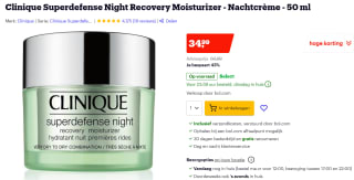 Clinique Superdefense Night Recovery Moisturizer Nachtcrème 50ml voor €34,99 bij Bol.com
