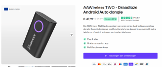 AAWIRELESS Wireless Android Auto Adapter voor €47,99