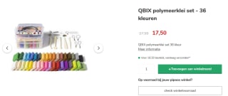 Qbix polymeerklei set met 36 kleuren voor €17,50 bij Pipoos