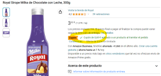 Marca Royal Sirope Milka de Chocolate con Leche, 300g por 2,63€