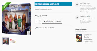 Juego mesa Sospechosos inhabituales por 9€