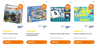 25% extra kassakorting op alle spellen en puzzels bij Trekpleister