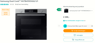 Samsung Dual Cook NV7B4550VAS/U1 oven voor €399 bij Artandcraft