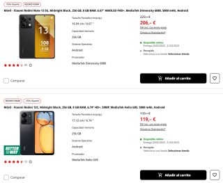 15% EXTRA descuento móviles Xiaomi Redmi