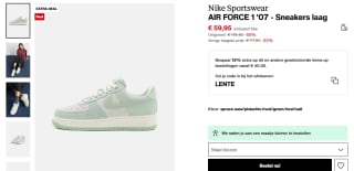 NIKE Air Force 1 Pistachio damessneakers voor €50,96 bij Zalando