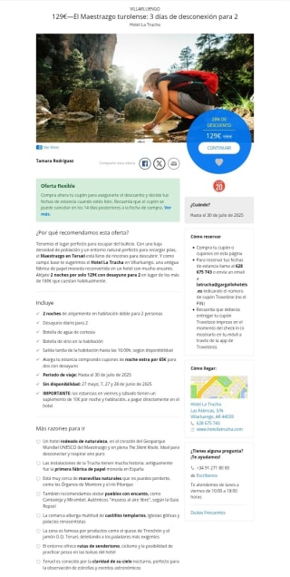 Teruel 3 días 129€ para 2 personas