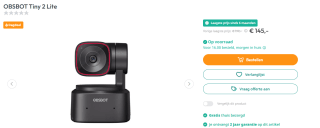 Obsbot Tiny 2 Lite PTZ 4K-webcam 3840 x 2160 Pixel voor €145 bij Art & Craft