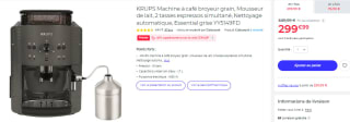 Machine à café broyeur grain Krups à 299,99€
